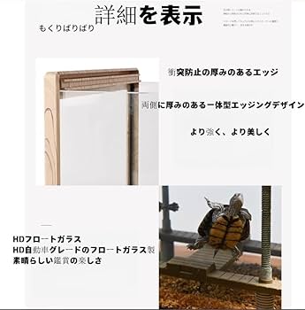 Amazon | JOGIO亀 リクガメ ケージ 大きい 透明 高精細ガラス